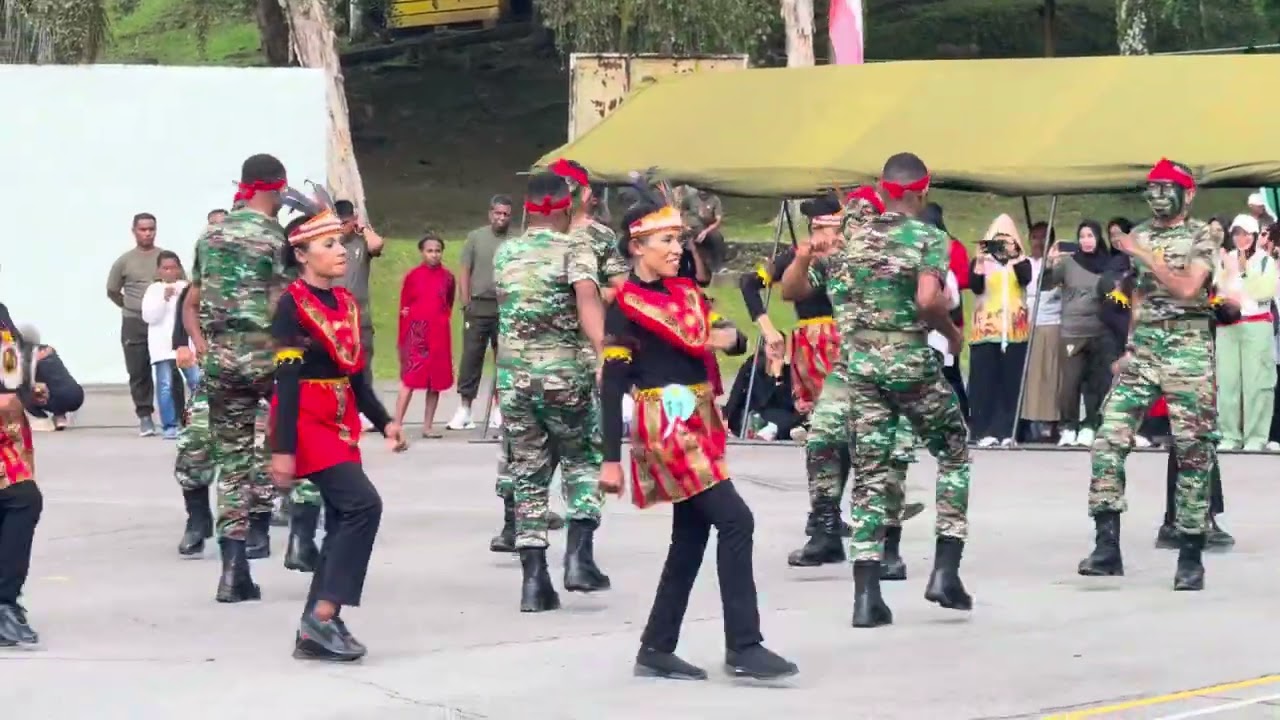 Juara 1 Korem dan kodim Lomba joget sajojo dalam HUT Kodam XVII cen