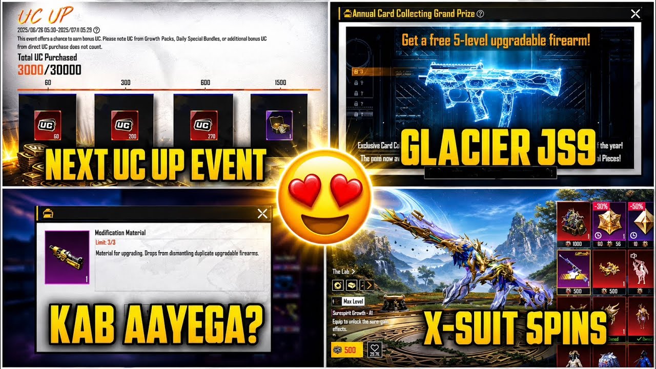 GLACIER JS9? NEXT UC UP EVENT | LUCKY SPIN | X-SUIT SPINS