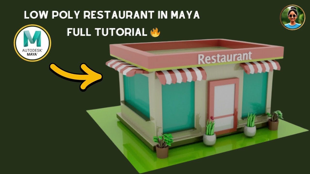 Low Poly Restaurant Modeling in Maya | Full Tutorial #RestaurantModeling #AutodeskMaya #LowPoly