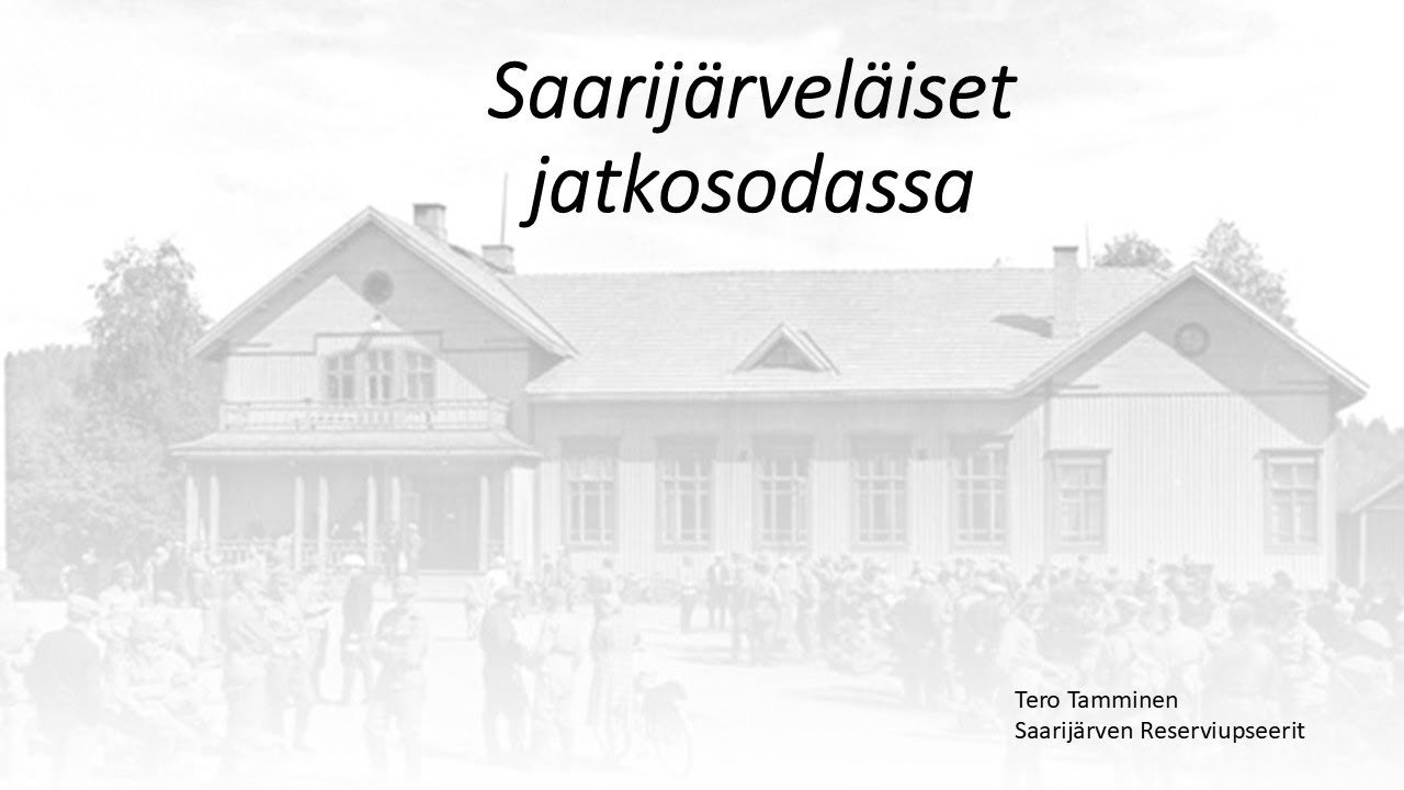 SSHS: JR50 saarijärveläiset jatkosodassa. Res kapt Tero Tamminen