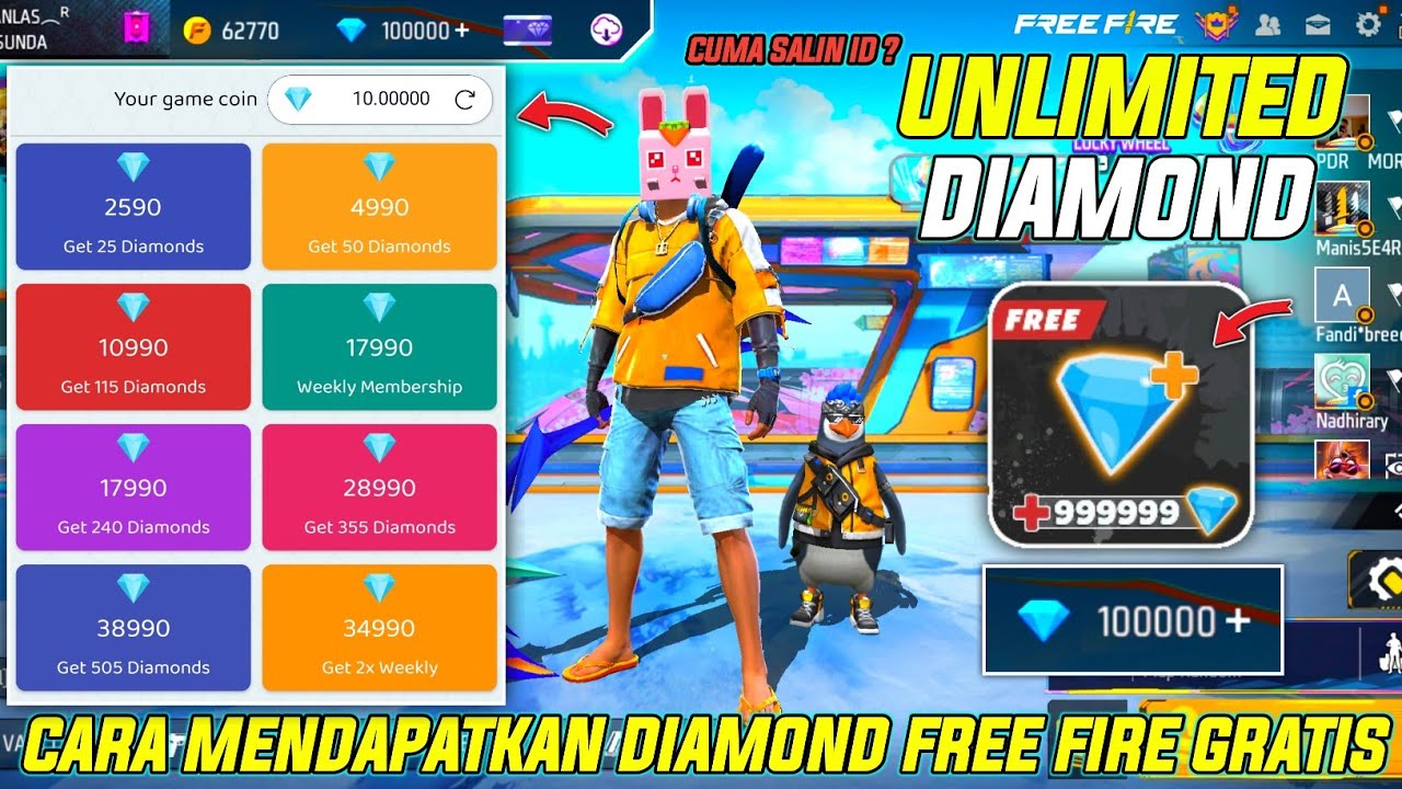 CARA MENDAPATKAN DIAMOND FREE FIRE GRATIS TANPA TOP UP! TERBARU 2025!