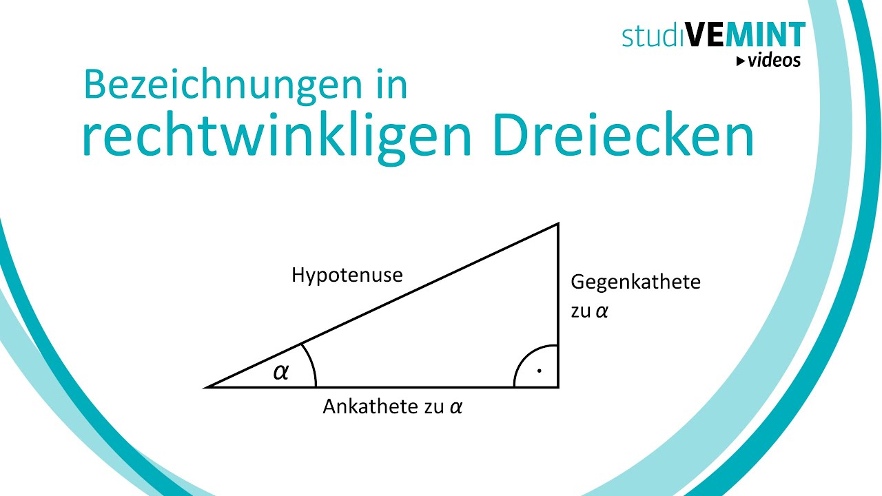 Bezeichnungen in rechtwinkligen Dreiecken