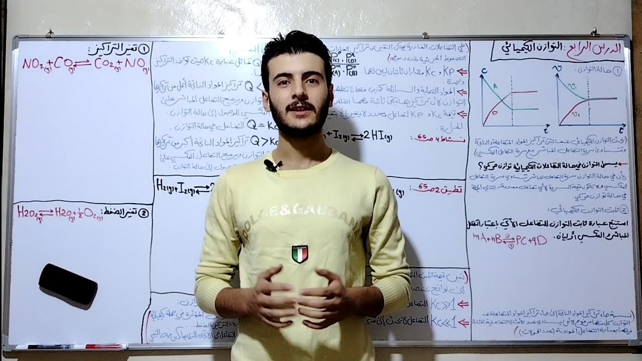 شرح القسم الأول من الدرس الرابع /التوازن الكيميائي/لطلاب البكلوريا