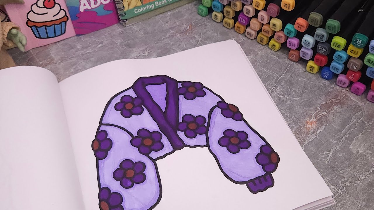 ASMR Coloring Book | Cute Cardigan 🌌🌸🫶🏻