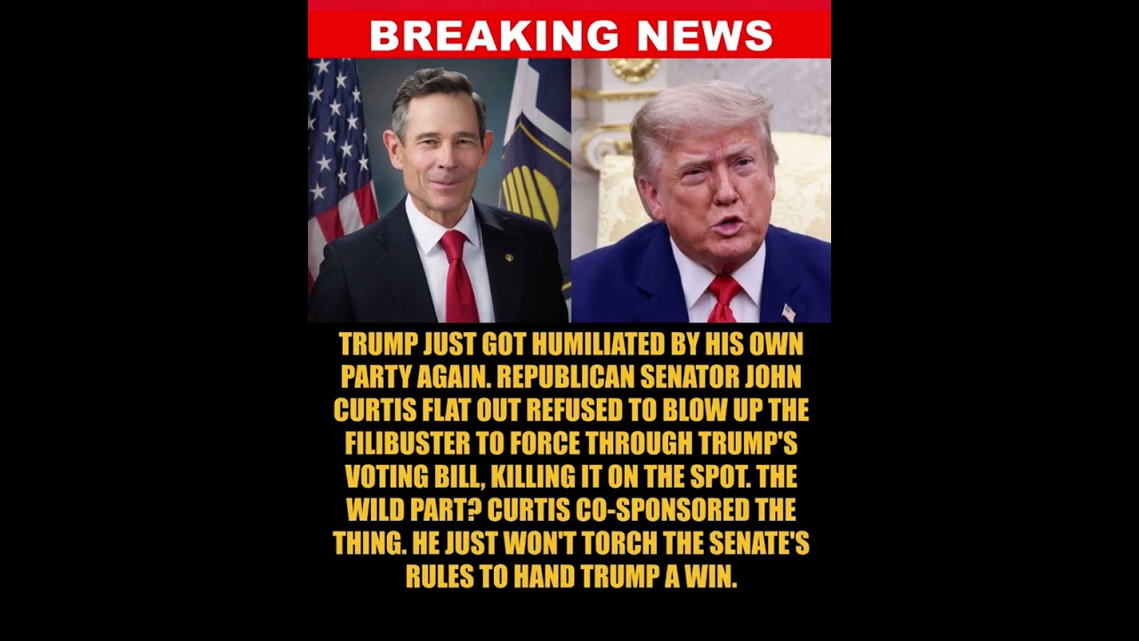 BREAKING: GOP Senator John Curtis Defies Trump's Demand to Gut the Filibuster, Leaving His....