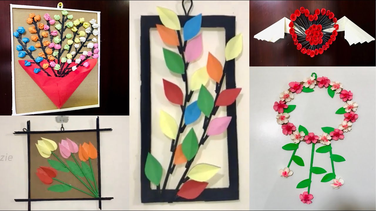 5 Best Wall Hanging Craft Ideas | Paper Craft For Home Decoration | DIY Wall Decor