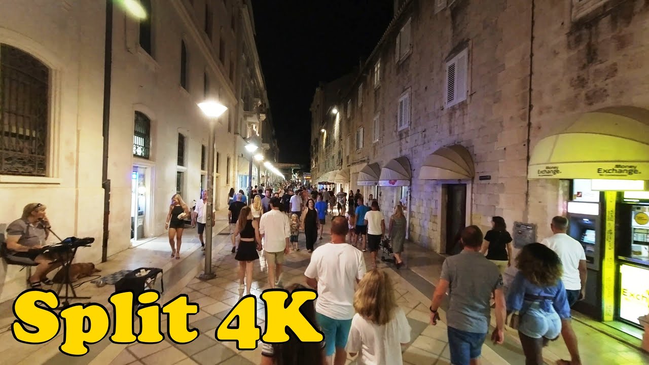 Split Croatia Night Walking Tour [4K]