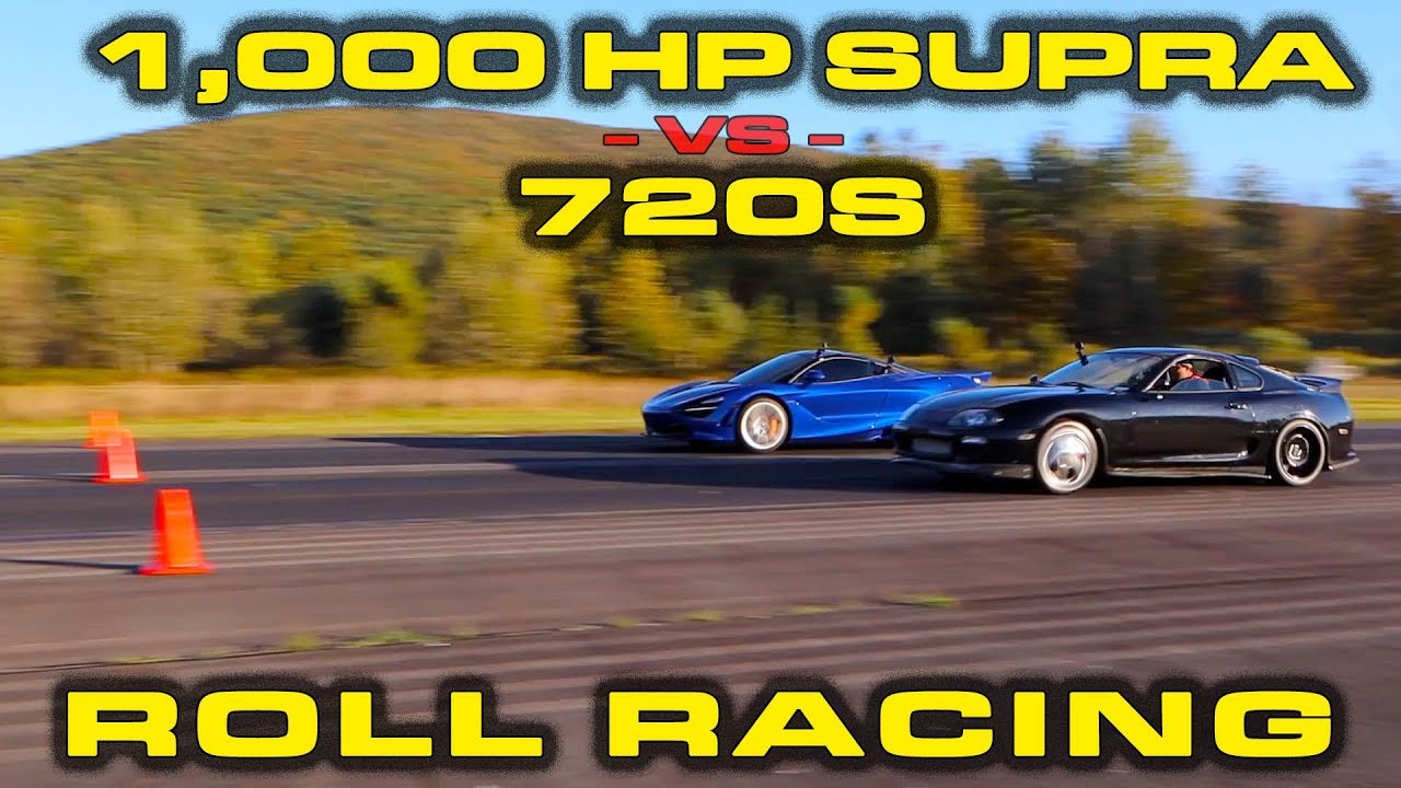 1,000 HP Toyota Supra vs Tuned McLaren 720S at the Mod2Fame Airstrip Roll Racing Event
