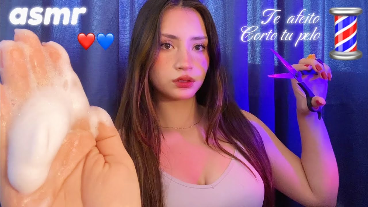 💈ASMR BARBERÍA ROLEPLAY💈TE AFEITO 🧔🏻‍♂️y TE CORTO EL CABELLO ✂️DEMASIADO RELAJANTE