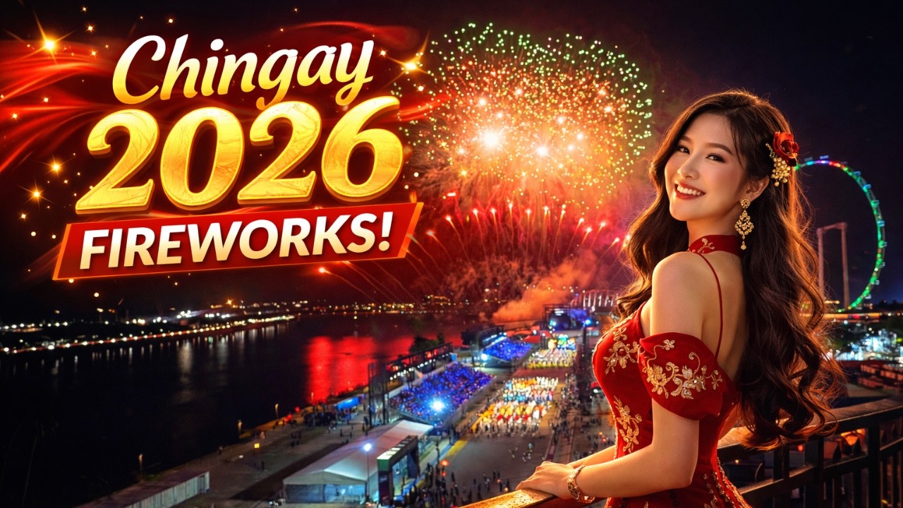 [4K] 装艺游行 烟花修 🎆 Fireworks at Chingay Singapore 2026