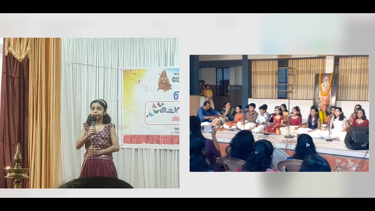 Shubhangi singing Navarathri bhajan  at school event in 2025