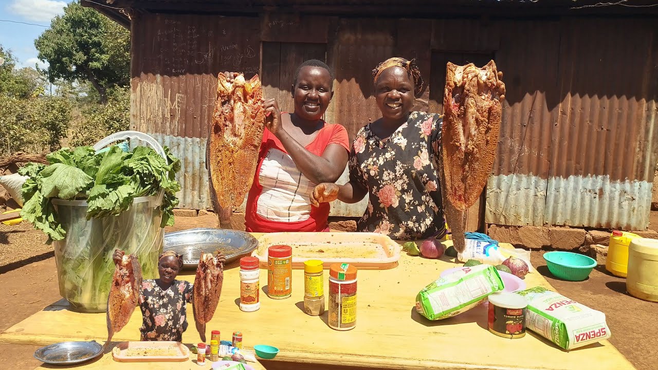 🔥Juicy grilled giant fish+authentic village food, village life and Cooking 