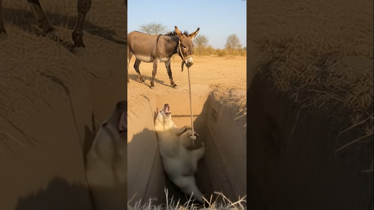 Donkey Hero Tries to Save a Bear, but an Unexpected Event Happens!