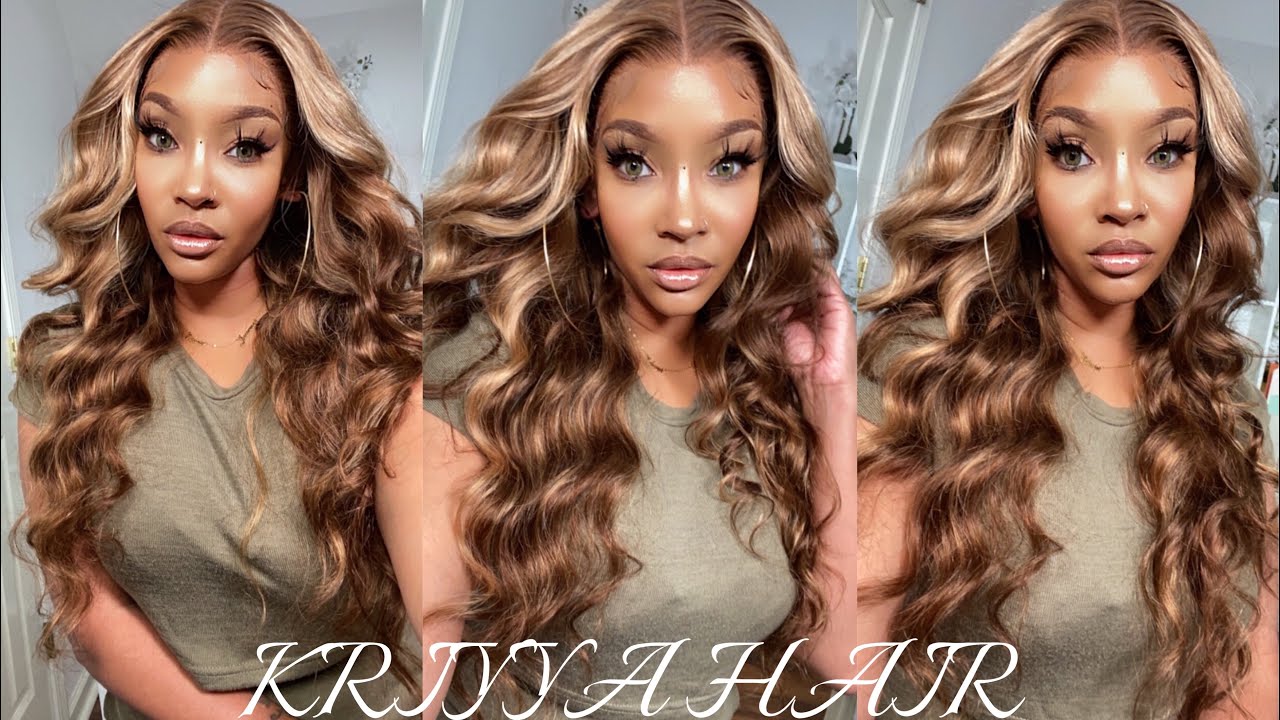 PERFECT PRE-COLORED BLONDE HIGHLIGHTS BODY WAVE WIG + INSTALL FT. KRIYYA HAIR