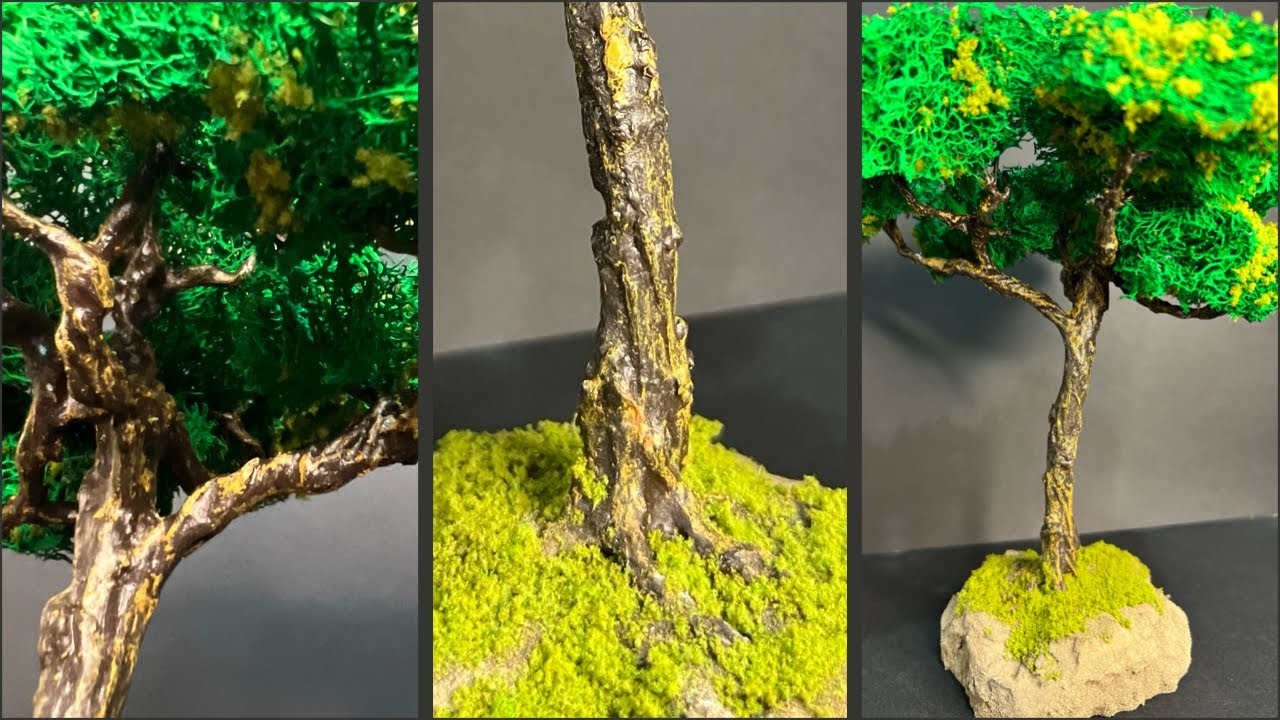 مجسم شجرة بطريقة احترافية 🌳 | DIY |  how to make a tree miniature model 🌳