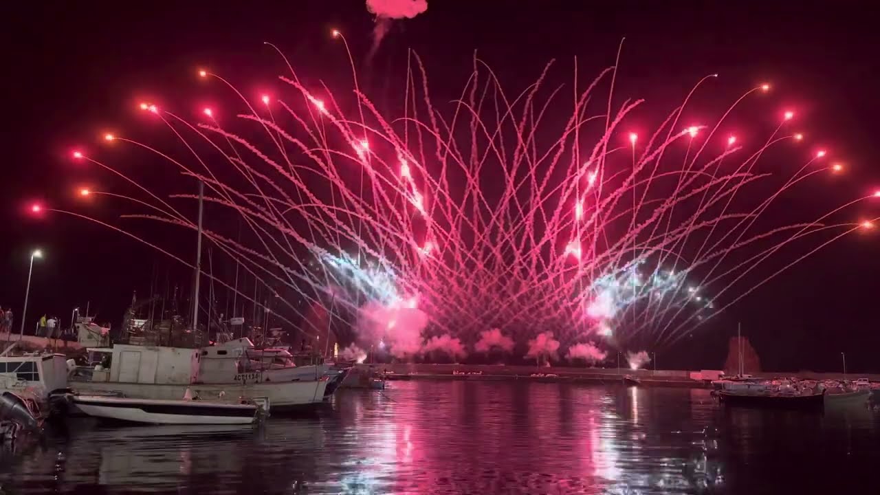 Aci Trezza 25 Giugno 2023 Sosta alla Marina Processione S Giovanni e Spettacolo Pirotecnico ZIO PIRO