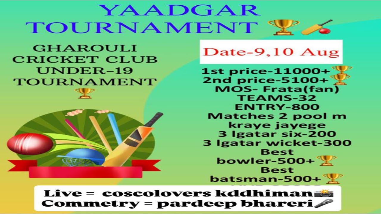 FINAL DAY !GHAROULI U 19 YADGAR CUP!! 2025@CoscoLovers