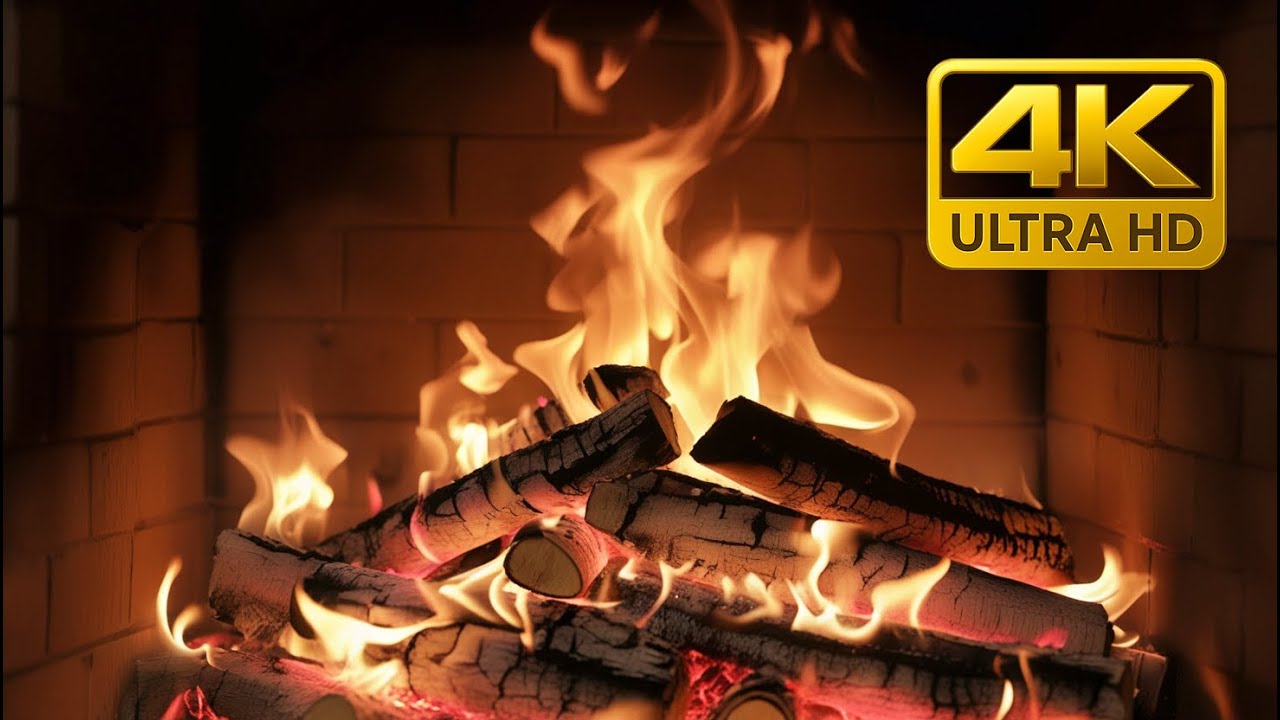 Golden Flames and Crackling Wood Creating a Soothing Haven in the Heart of Winter