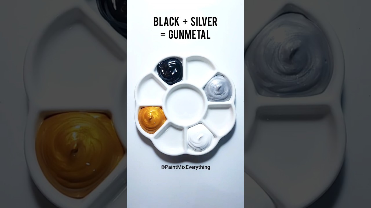 Black, Silver,  White and Gold Color Mixing 