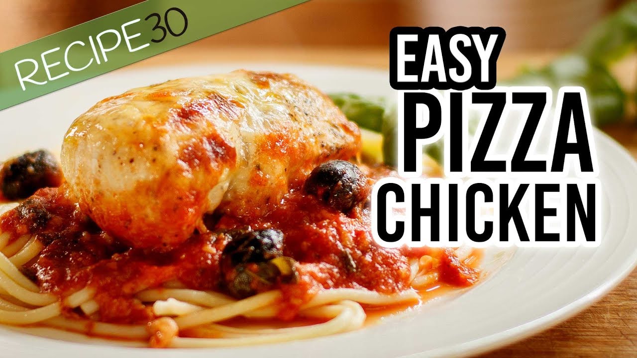 Pizza Chicken or Chicken Pizzaiola with Cheese and Fresh Basil