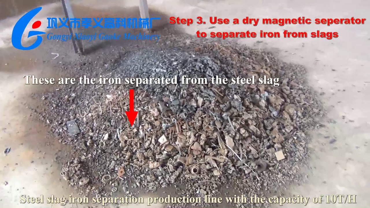 steel slag recycling, recover metal from steel slag, how to separate iron from steel slags