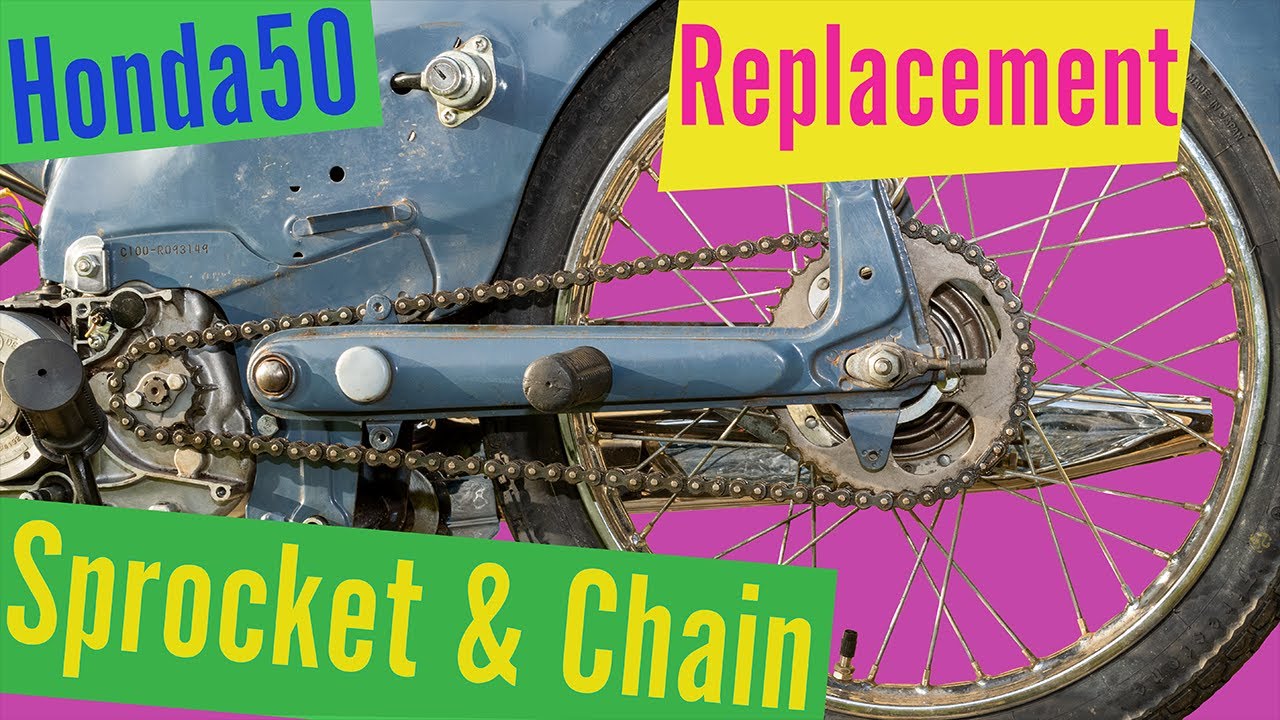 Замена звездочки и цепи Honda 50 C100