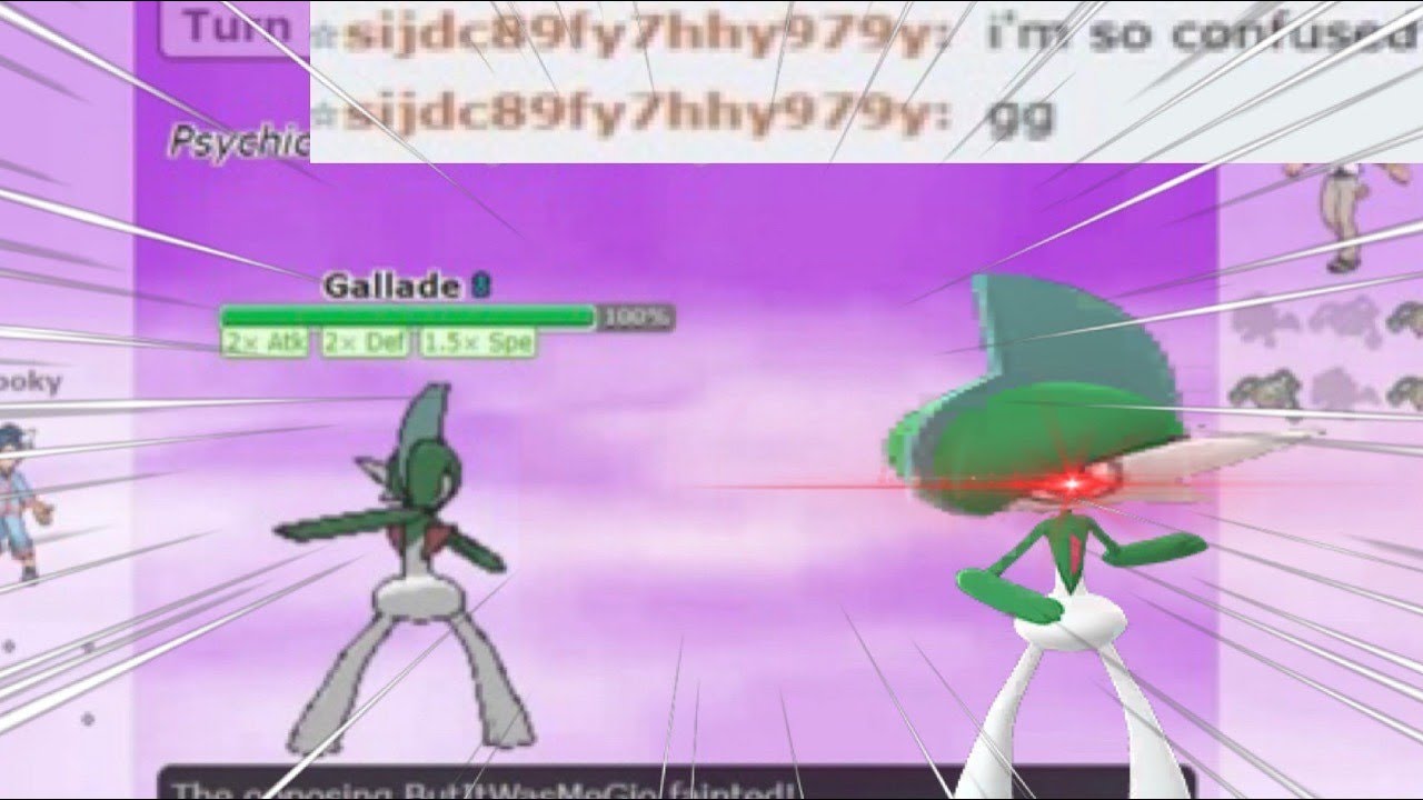JUSTIFIED GALLADE sweeps CONFUSED NOOBS in pokemon showdown