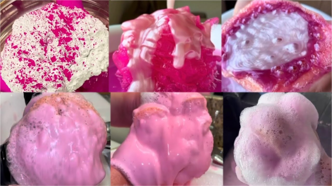 ASMR SUDSY SPONGE SQUEEZING: PINK EDITION 🌸✨