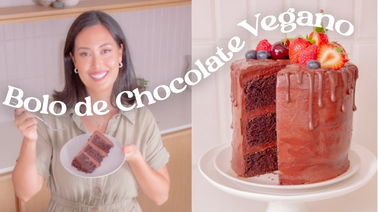 Bolo de Chocolate Vegano (Bolo de Aniversário Vegano)