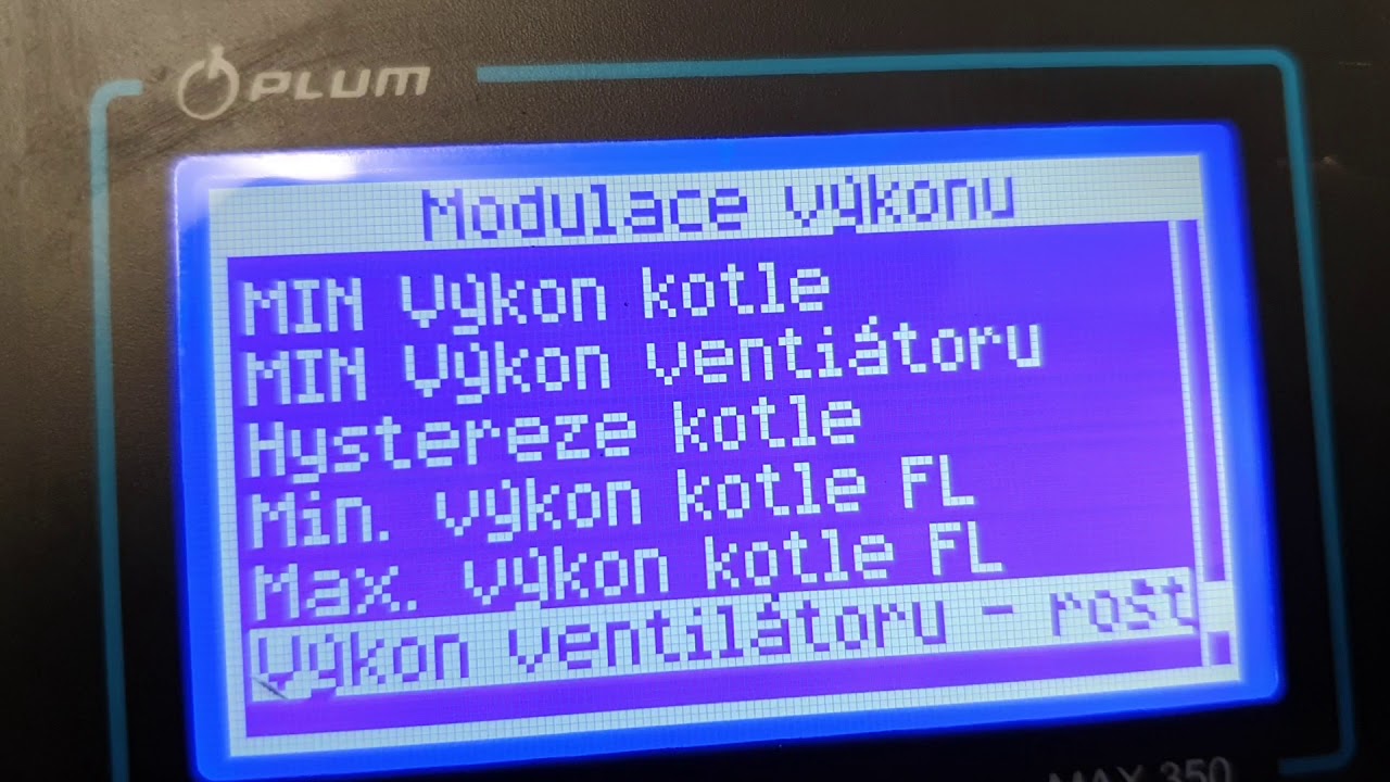 Nastavenia reg. Plum ecomax 350, horák KIPI roto
