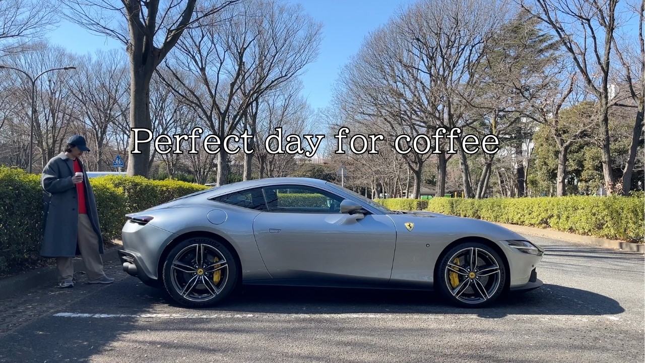 Easy Starbucks Drive-Thru?! Ferrari Roma: Drive to the Park on a Perfect Coffee Day[POV]