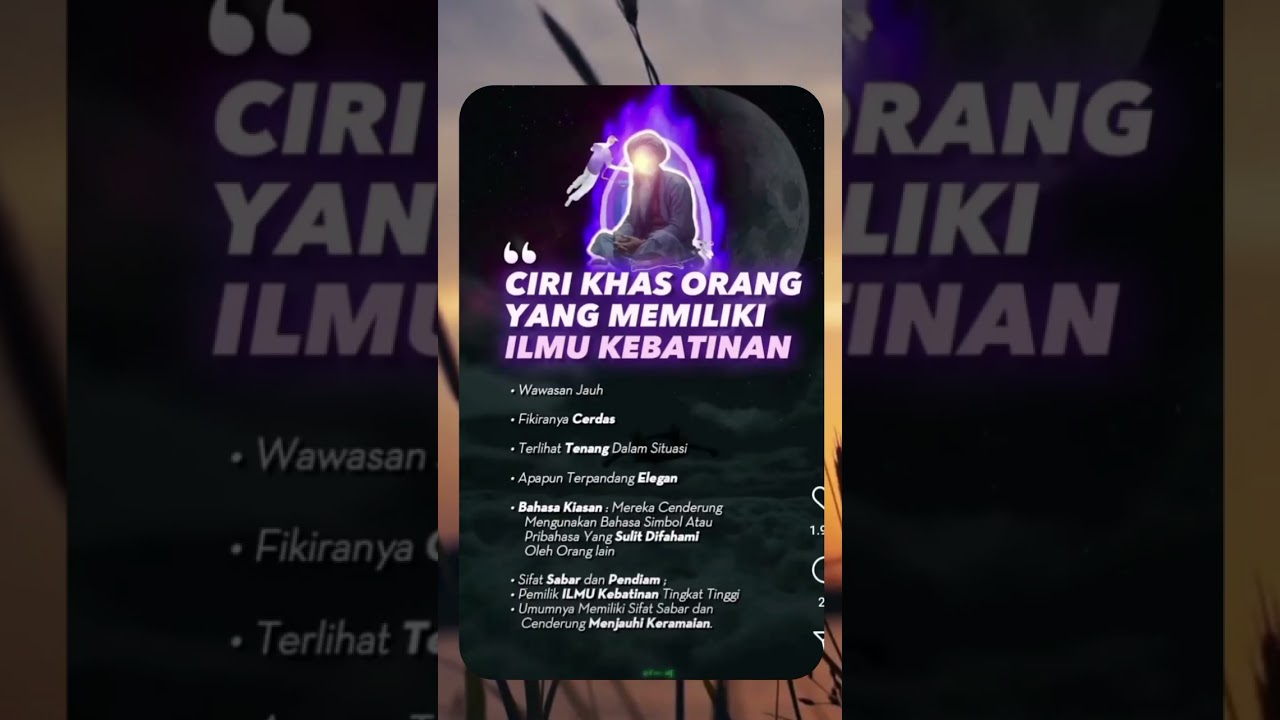ciri khas org yg memiliki ilmu kebatinan 