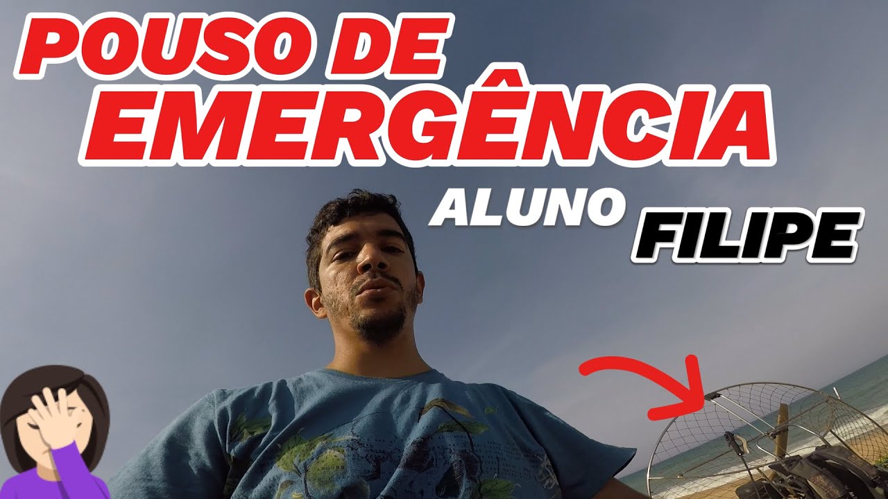 Aluno faz pouso de emergência de paramotor