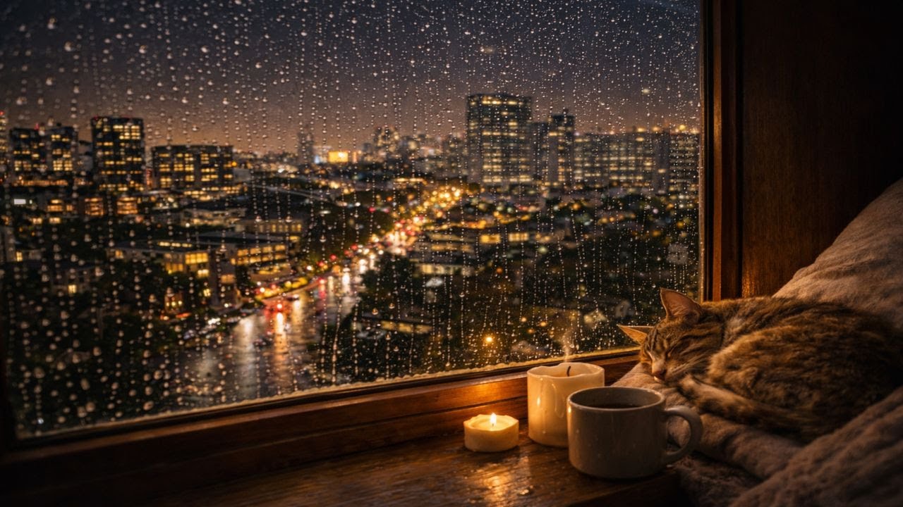 Cozy Rainy Night by the Window 🌧️ | 1 Hour Deep Sleep Sounds