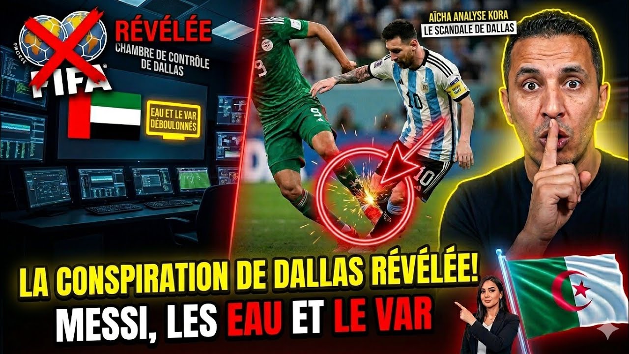 Scandale Alg&eacute;rie vs &Eacute;mirats : Comment le VAR &agrave; Dallas a sauv&eacute; Messi ? R&eacute;v&eacute;lations Derradji !