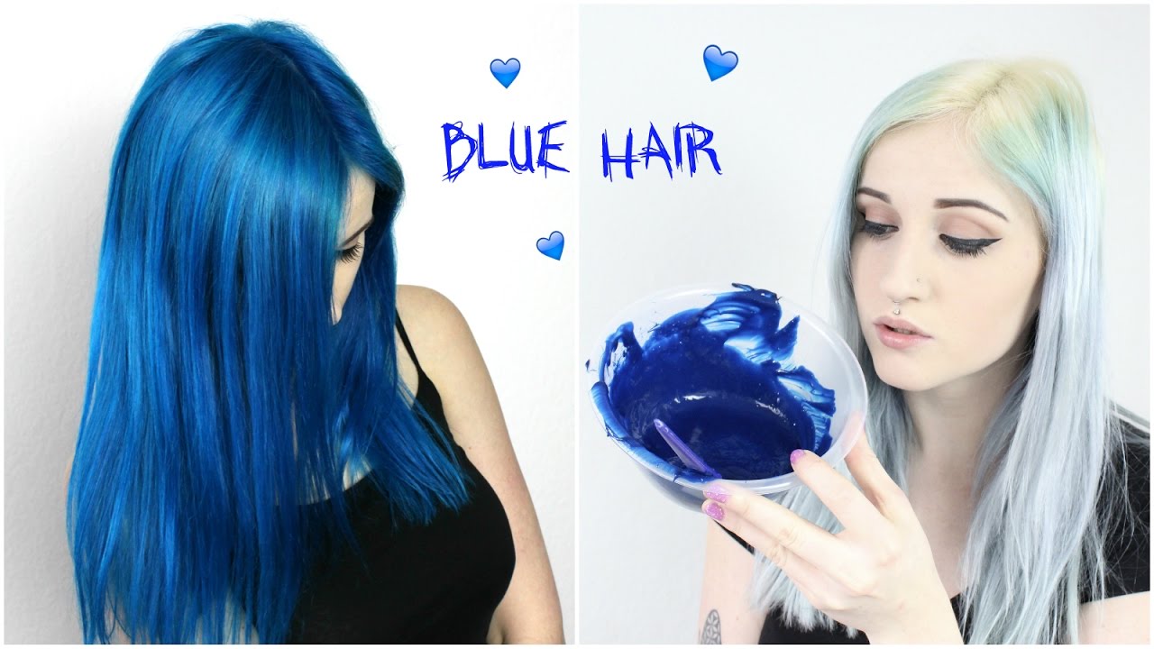 Bleaching Roots + Dyeing Hair Comic Blue!