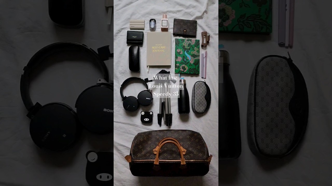 What fits in the Louis Vuitton Speedy 35 #fashion #whatsinmybag #shortsfeed #style