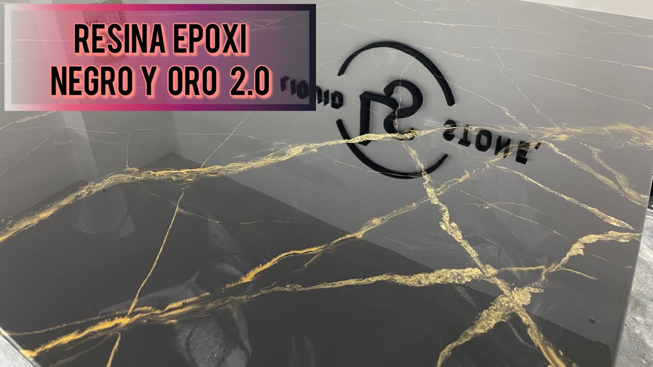 Resina epoxi mesa NEGRO Y ORO 2.0