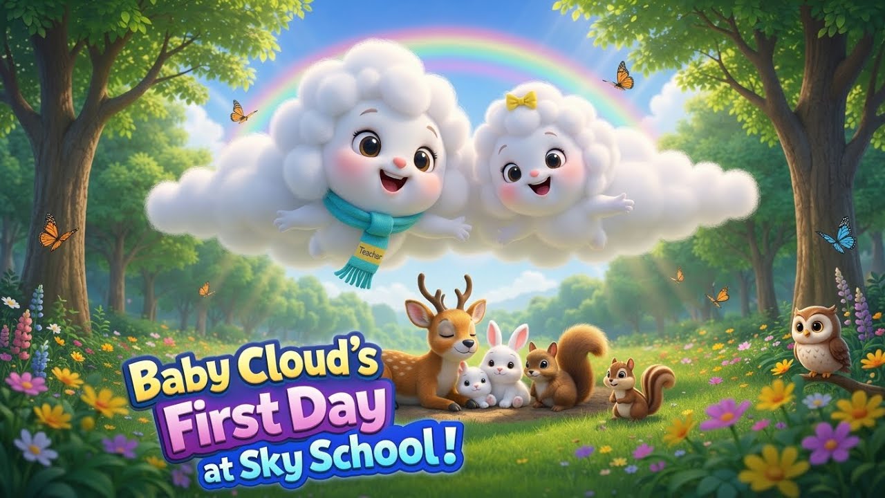 Baby Cloud’s First Day at Sky School | Kids Animated Story | Bedtime Story for Children