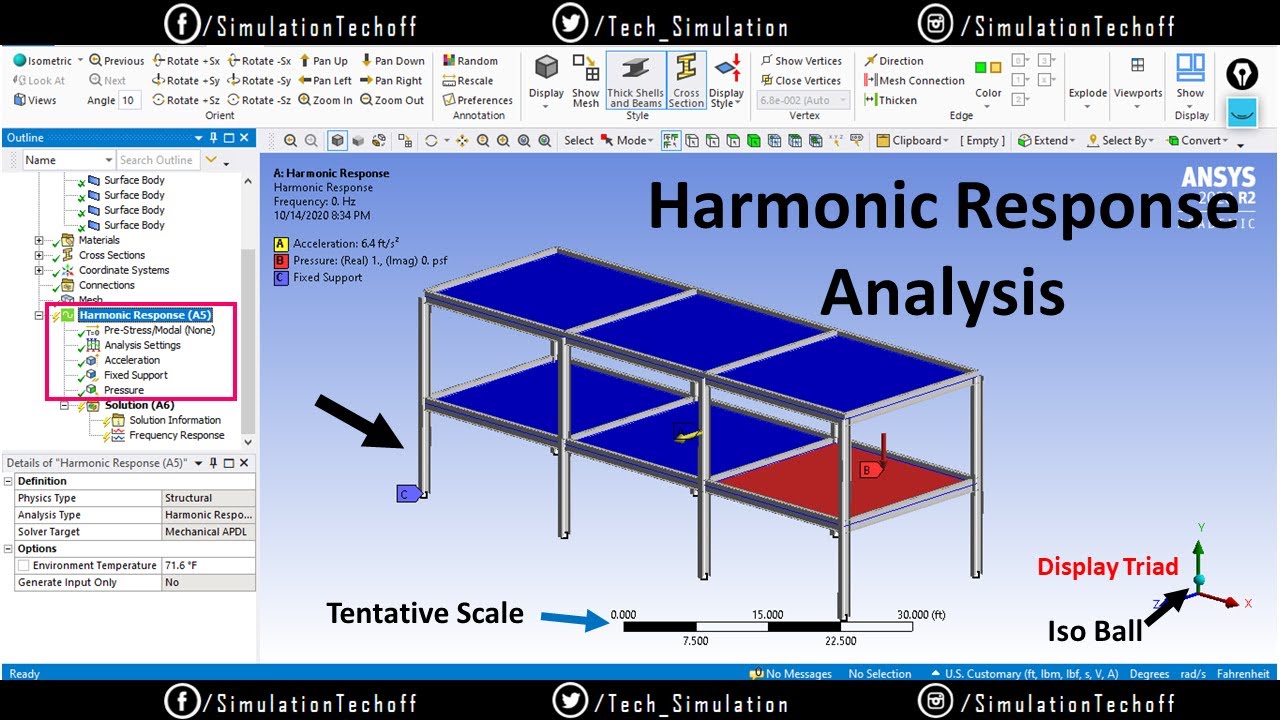 Harmonic Response Analysis in Ansys Workbench | Lesson 31 | Ansys Tutorial