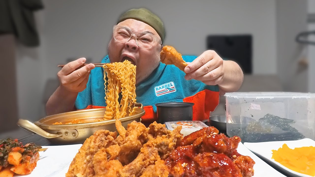 초심 찾기 근본 메뉴 치킨 & 라면 먹방! 항상 감사합니다 여러분│Seasoned Chicken, Fried Chicken, Ramyeon Mukbang Eatingshow