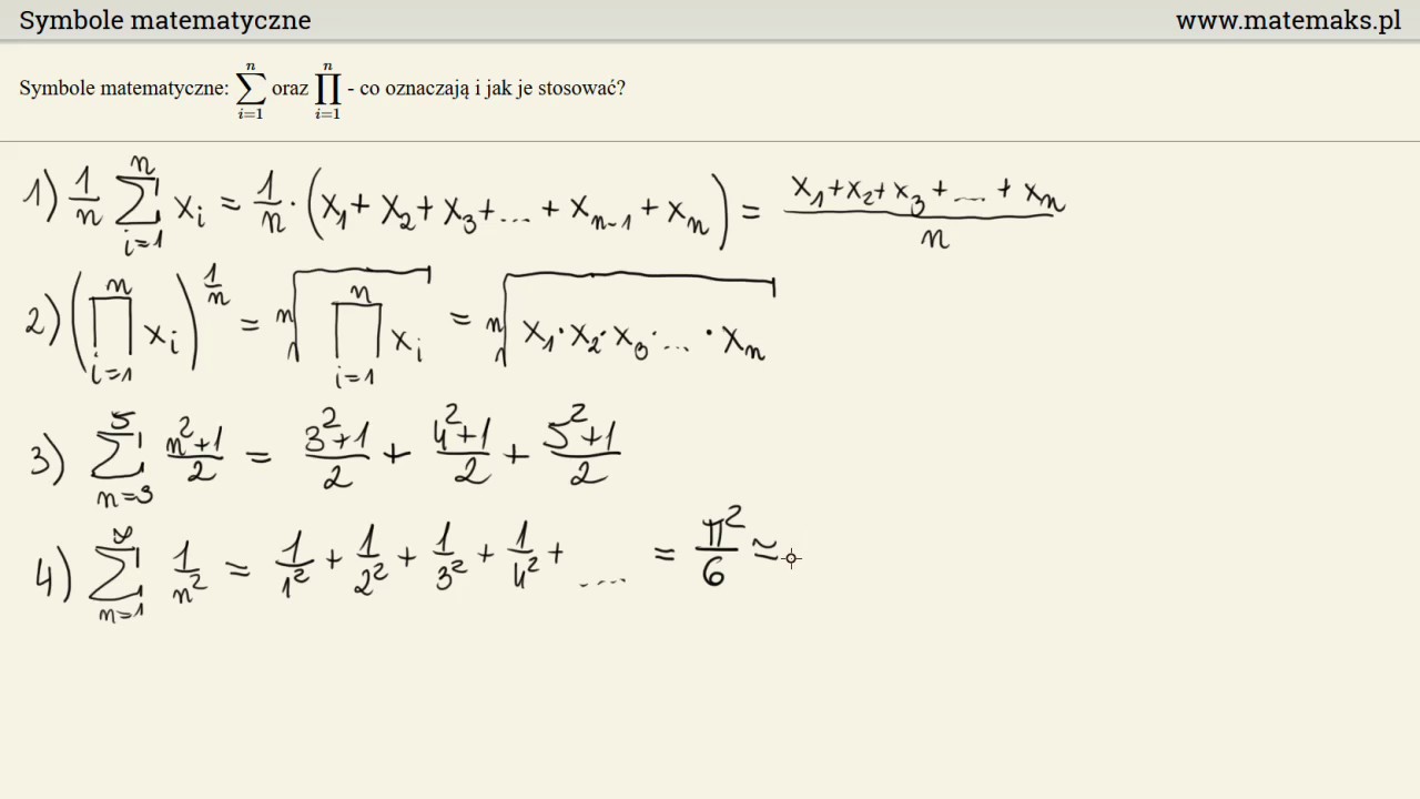 Symbole matematyczne &sum; i &prod; - co oznaczają i jak je stosować