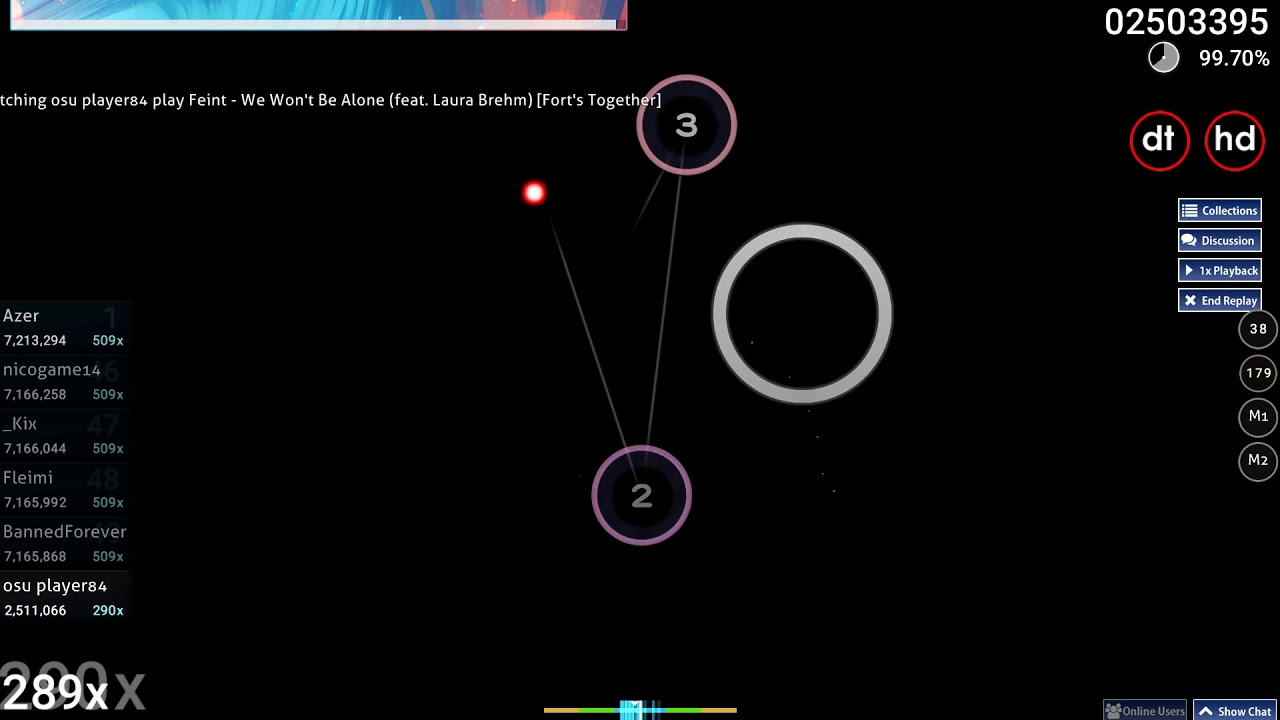 osu player84 | Feint - We Won't Be Alone (Laura Brehm) [Forts Together] HD,DT 99.08% 1xMiss #1 549pp