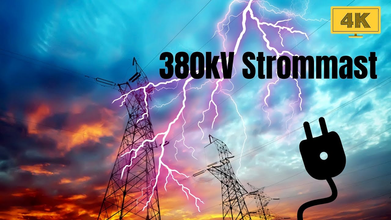 Überlandtrasse mit 380.000V in 2k erleben (Wollrode)/(Ultra HD)/(Tennet)