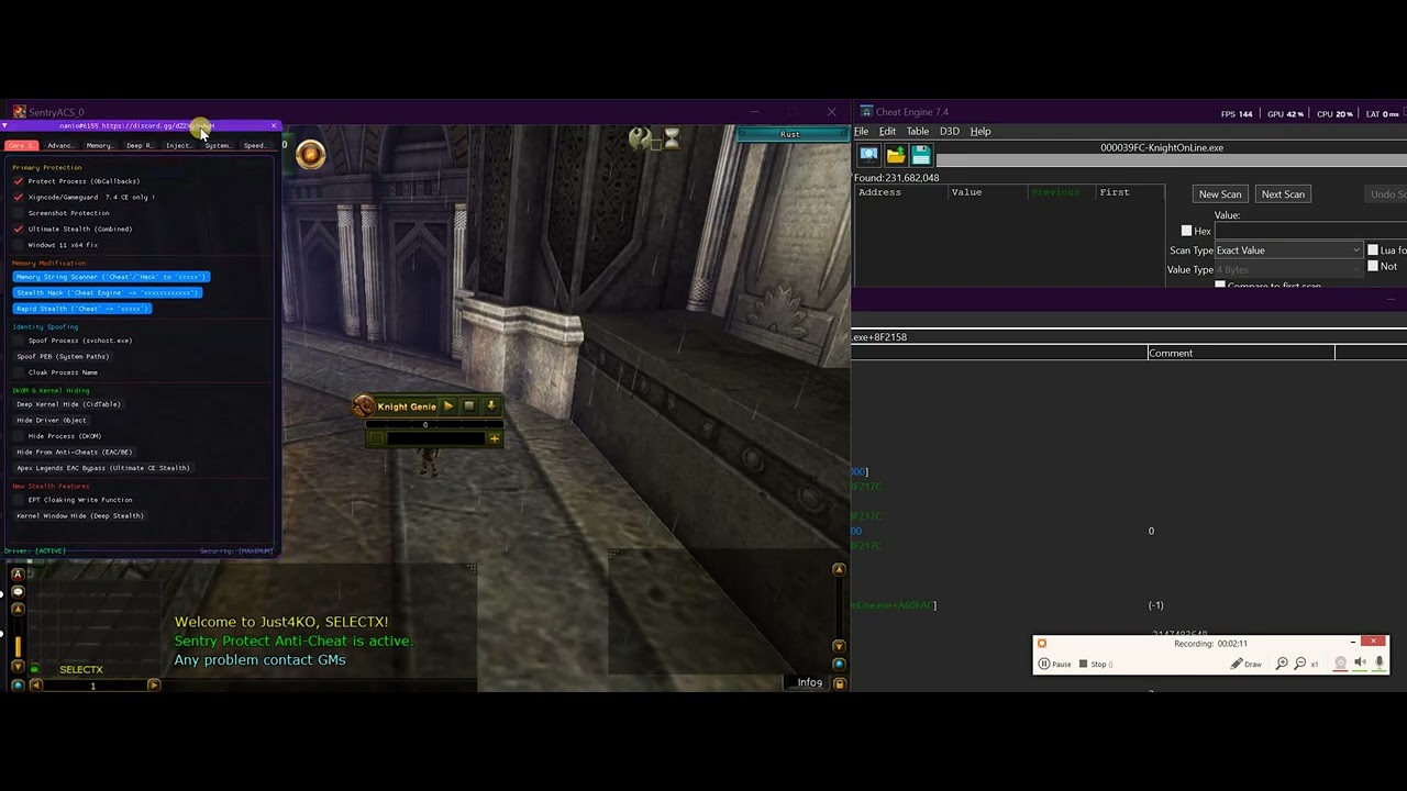 knight online xigncode bypass kernel  cheat engine