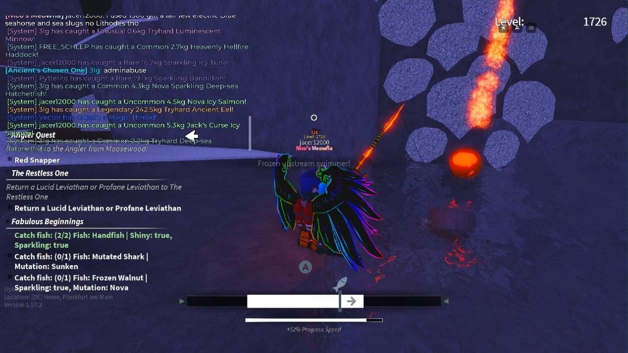 Roblox fisch nova sparkling frozen walnut hunt ooo