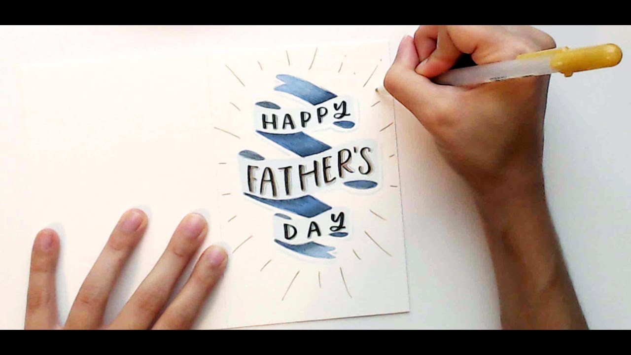 DIY: Watercolor Ribbon Father's Day Card