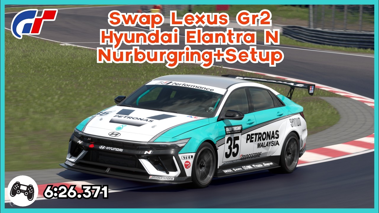 GT7 | Swap Gr2 Lexus 850hp on Hyundai Elantra N 6:26.371 | Lap + Setup