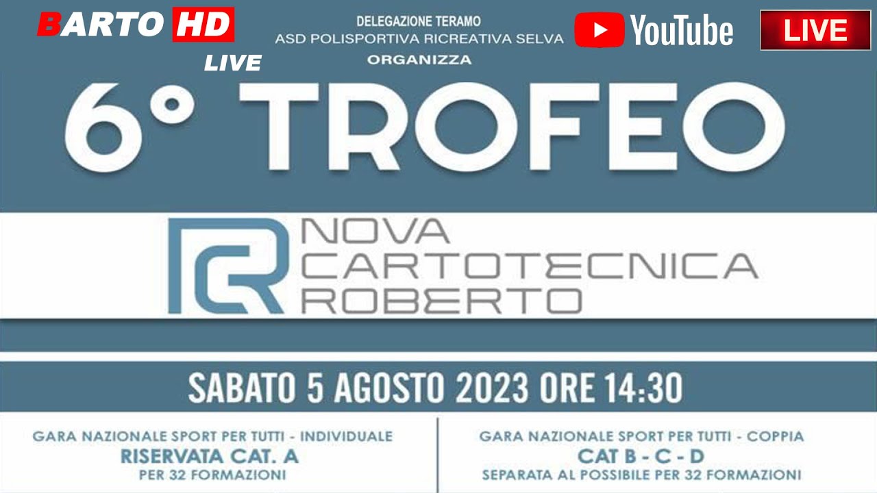 6° Trofeo Nova Cartotecnica Roberto - Gara Nazionale Sport per tutti individuale ris cat A