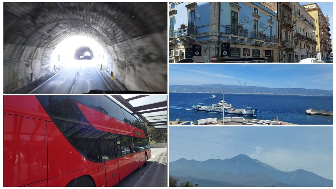 Catania - Messina in bus 🚍  via autostrada con i vari scorci  Etna Taormina .....